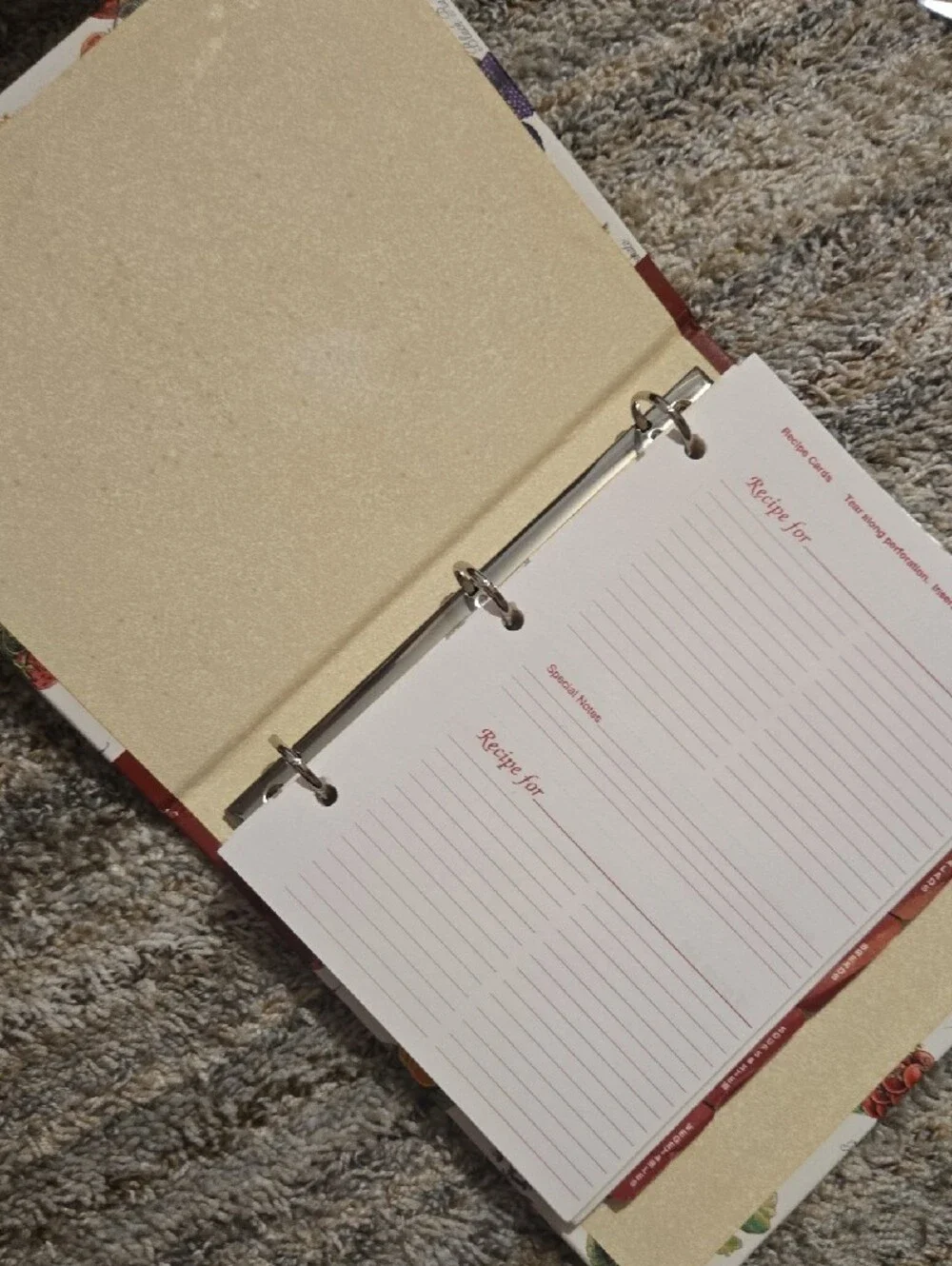 Recipes Journal Notebook - Cream with Red Accent